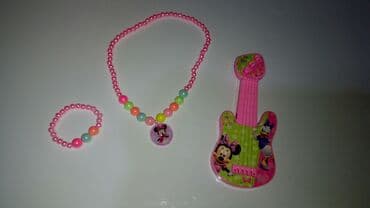 uşaqlar üçün don əlcəkləri: Minnie Mouse balaca qız uşağı dəsdi gitara, boyun bağı, biləklik ( — 3