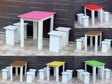 stol desdi: Mətbəx üçün, Yeni, Açılmayan, Dördbucaq masa, 4 stul — 14