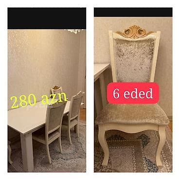 ev eşyalarl: Ela veziyetde hecbir problemi yoxdu catdirilma mumkundur 6 stulu var — 1