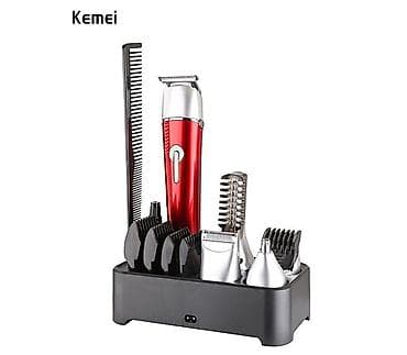 Kemei 1015 - Trimmer dəsti 10in1 Təsviri:⬇️Keyfiyyətli Təraş aparatı — 7