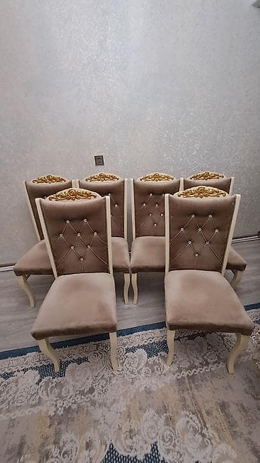 ustol ustul: Qonaq otağı üçün, Qatlanmayan, rəng - Bej Stul — 1