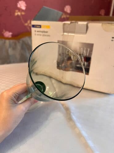 Lüğətlər: Qədəhlər, rəng - Yaşıl, Şüşə, 6 ədədli dəst, 250 ml — 3