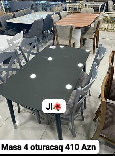 Mətbəx üçün, Dördbucaq masa, 4 stul — 1