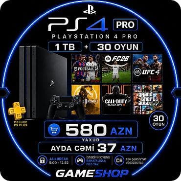 PS4 Pro oyun komplekti - PlayStation 4 Pro konsolu - Yaddaş: 1 TB -