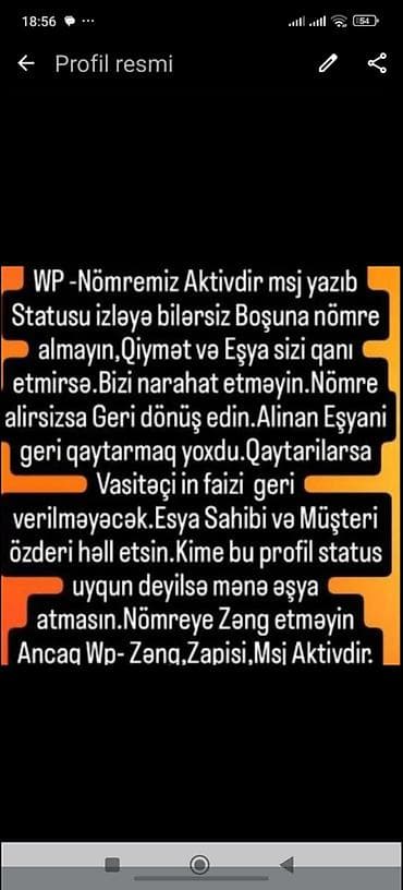 Xidmət: WhatsApp vasitəsilə elan paylaşımı və vasitəçilik qaydaları -
