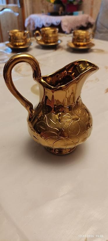 Çay dəsti, rəng - Qızılı, Keramika — 5