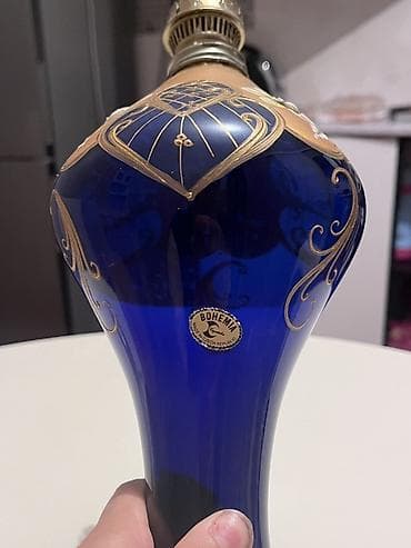 original cobalt: Bohemia kristal yağ lampası (Çexiya istehsalı) - Material: orijinal — 2