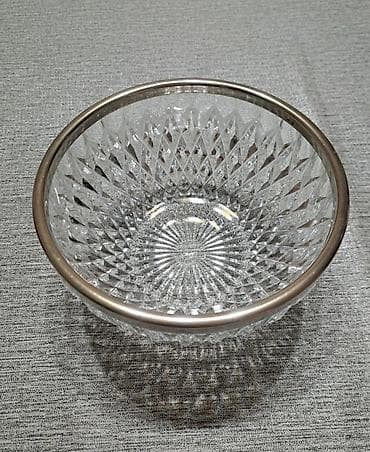 Şüşə/kristal meyvə və salat qabı - Material: qalın, şəffaf kəsimli — 3