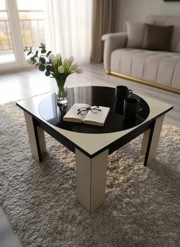 журнальный столик деревянный: Журнальный стол, Б/у, Нераскладной, MDF, Квадратный стол — 1