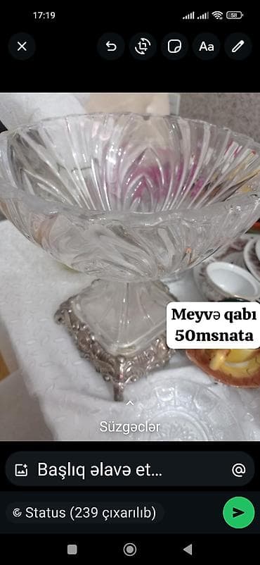 Məhsul: Meyvə qabı - Material: qalın şüşə/kristal tipli kasa - lalafo.az -da Məhsul: Meyvə qabı - Material: qalın şüşə/kristal tipli kasa -