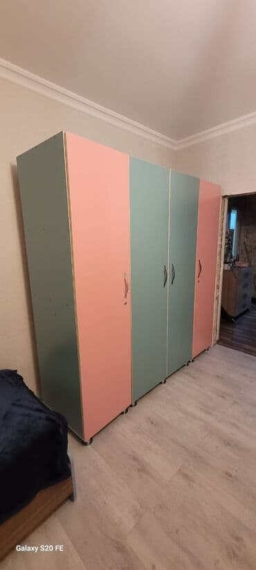 təzə dolablar: İşlənmiş, Açılan, 4 qapılı Düz dolab, Qarderob, paltar dolabı, Azərbaycan — 3