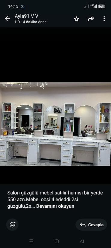 Salon güzgülü mebel satılır hamısı bir yerde 550 azn.Mebel obşi 4