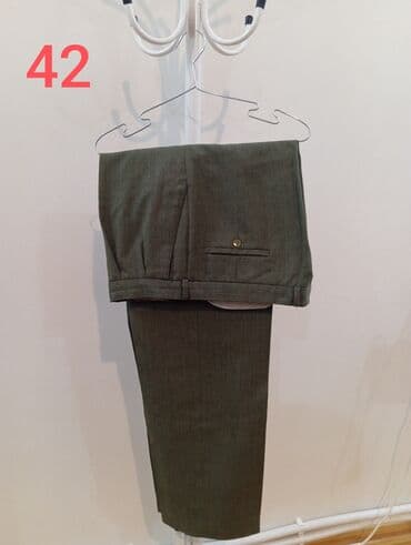 Мужская обувь: Kişi klassik şalvarı – ölçü 42. - Rəng: zeytun-yaşıl/boz ton - Parça — 1