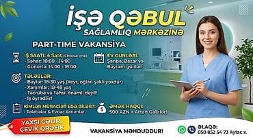 ozel baxcalar ise qebul: Xəstə baxıcısı tələb olunur, Növbəli qrafik, Təcrübəsiz, Aylıq ödəniş — 1