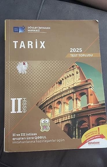 kitablar type 0: Ayri ayriliqda 4 azn ikisi birlikde 8 azn Məhsul: “Tarix 2025 – Test — 2