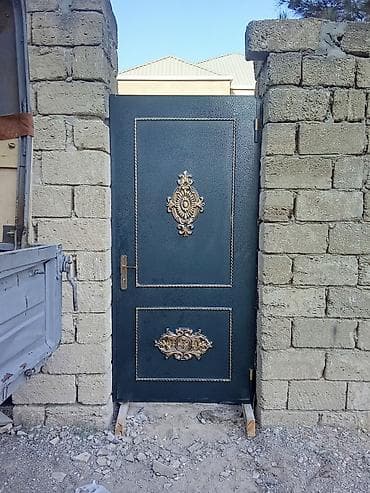 lis demir: Metall qapılar – dekorativ naxışlı, üst şüşə pəncərəli modellər — 9