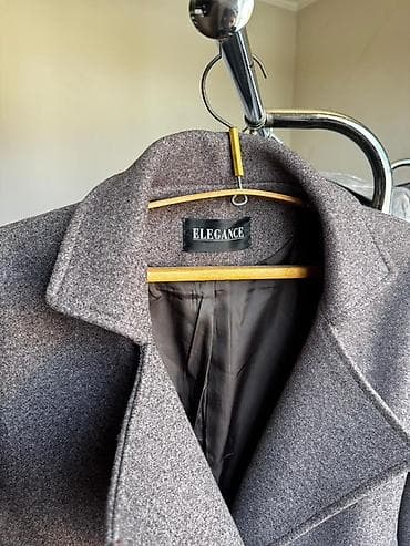 Paltolar: ELEGAΝCE qadın palto - Rəng: bozumtul-çəhrayı/boz (melanj effektli) - — 3