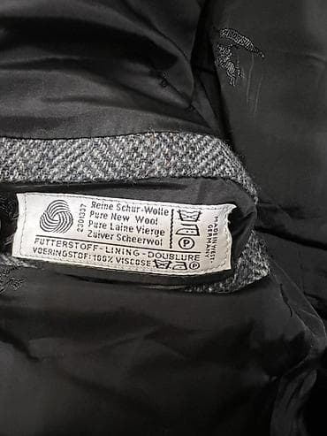 polis geyim: Kişi üçün klassik tweed blazer - Parça: boz rəngdə, balıqqulağı — 10