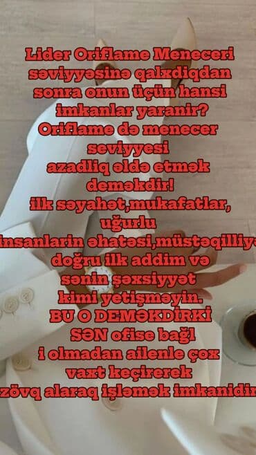 market satıcı: Oriflame şirkəti menecerlərə qazanmaq üçün geniş imkanlar təqdim edir — 2