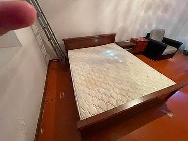 Taxta çarpayı dəsti - Material: massiv ağacdan hazırlanmış çarpayı — 2