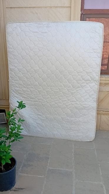 bambu: Orta ölçülü döşək - Rəng: ağ, naxışlı quilted (rombvari tikiş) - — 2