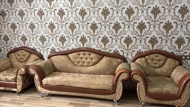 İşlənmiş, Klassik divan, 2 kreslo, Divan, Bazasız, Açılmayan