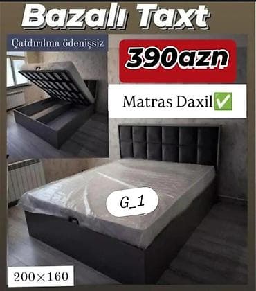 intex matras: Bazalı taxt – 200×160 sm ölçüdə. - Altı mexanizmlə açılan geniş bazalı — 1