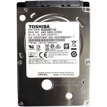 Sərt disklər (HDD): Sərt disk (HDD) Toshiba, 1 TB, 2.5", İşlənmiş — 3