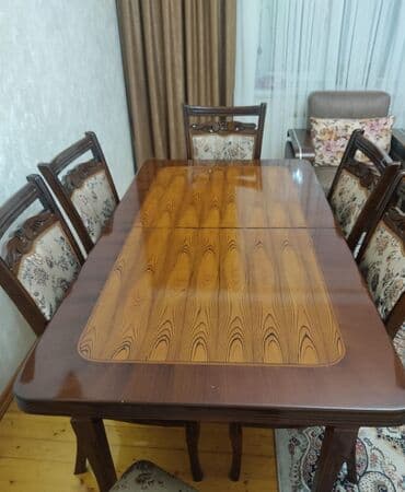 Qaşıqlar: Qonaq otağı üçün, İşlənmiş, Açılan, 6 stul — 3