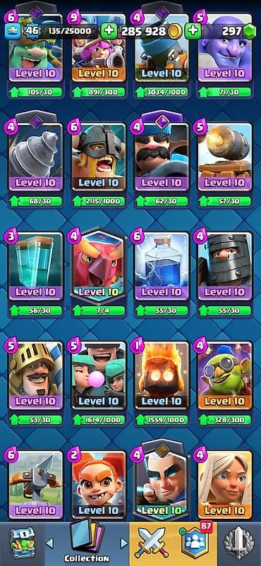 Косметика: Clash Royale hesabı – yüksək səviyyəli kosmetik kolleksiya və zəngin — 10