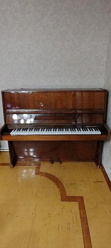 Qarmonlar: Bu, klassik dizaynlı, qəhvəyi rəngli taxta şaquli pianodur.Yaxşı — 1