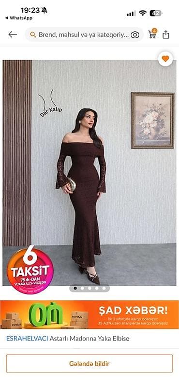 Şəxsi əşyalar: Ziyafət donu, Maksi, S — 1