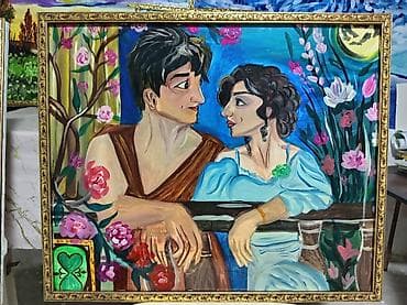 Rəsm əsəri – “Romantik görüş” mövzusunda orijinal tablo ENDİRİM
