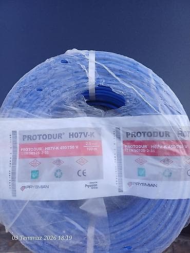 boru: Elektrik kabelləri dəsti 1) Prysmian PROTODUR H07V-K - Bölmə: 2.5 mm² — 4
