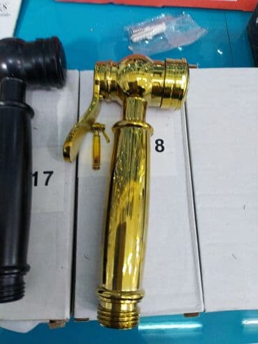 dus desti: Qızılı rəngdə əl bidəsi/duş başlığı - Material: metal gövdə, parlaq — 1