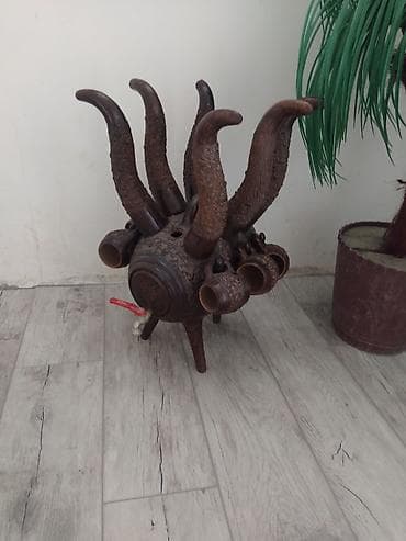 zaryatqa direli: Dekorativ içki çəlləyi və qab dəsti - Material: təbii buynuz — 1