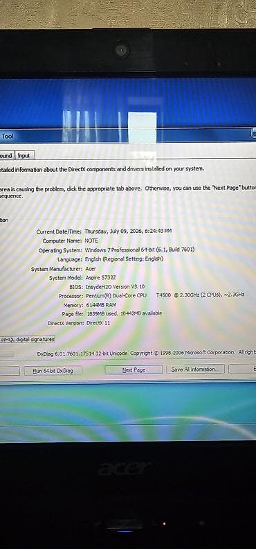 kingston ssd 240gb: Acer Aspire 5732Z noutbuk - Ekran: 15.6" (1366×768), parlaq panel - — 4