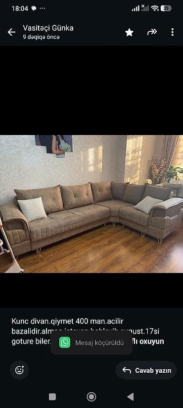 avqust heykəli: Kunc divan.qiymet 400 man.acilir bazalidir.almaq isteyen behleyib — 1