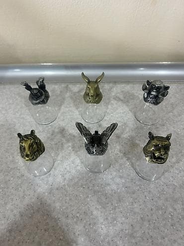 caxir qabi: Rümkalar, rəng - Qızılı, Şüşə, 6 ədədli dəst — 1