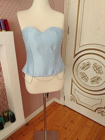 Tibbi məhsullar: Korset top kolleksiyası - Model 1: Denim korset top - Mavi cins — 2