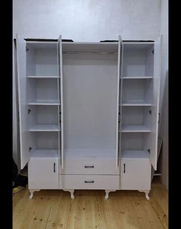 бу кровати: Yeni, Açılan, 4 qapılı Düz dolab, Qarderob, paltar dolabı, Azərbaycan — 16