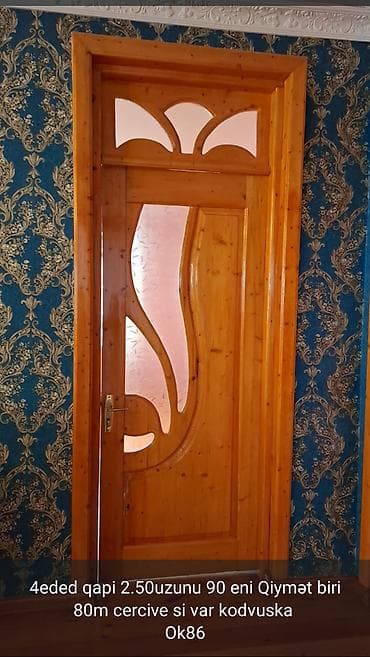 şuşe: Məhsul: Taxta otaq qapıları (4 ədəd) - Ölçü: hündürlük 2.50 m, eni 90 — 1