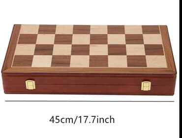 Digər idman və istirahət malları: Taxta şahmat dəsti – qatlanan lövhə və fiqurlar dəsti - Material: tam — 6