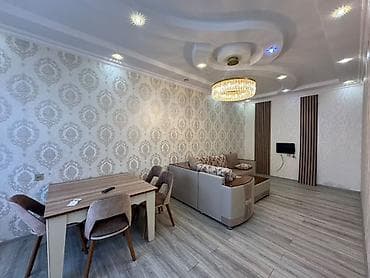 sarayda daxili kreditle evler: 2 mərtəbəli həyət evi kiraye - Fasadda dekorativ daş üzlük, eyvanlı — 2
