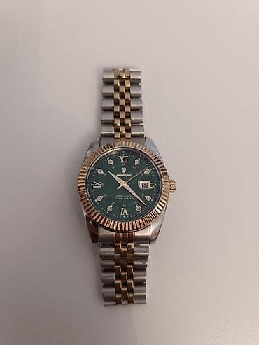 Смарт часы: İkirəngli (qızılı-gümüş) metal kordona malik kişilər üçün qol saatı — 2