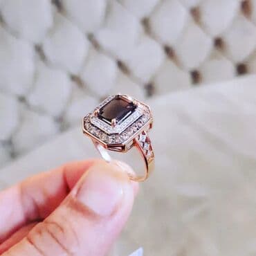 qızıl üzüklər qiymətləri 2022: Toy, Üzük, Çəhrayı qızıl, 585 Əyar, Sapfir — 3