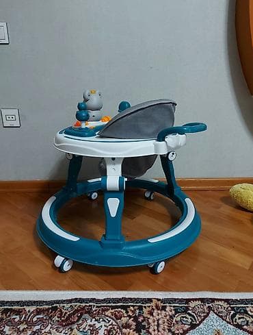 Ходунки, костыли, трости, роллаторы: Uşaq gəzdiricisi / Baby Walker - Rəng: mavi-ağ, boz oturacaq - Brend — 3