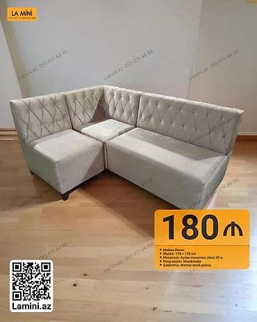 Mətbəx divanı – L‑şəkilli künc model - Ölçü: 170 × 120 sm - Mexanizm — 1