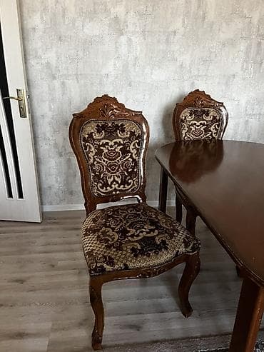 Qonaq otağı üçün, İşlənmiş, Oval masa, 4 stul