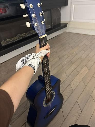 gitara ucuz: Belucci akustik gitara – kəsik (cutaway) korpus dizaynı, mavi-səma — 1
